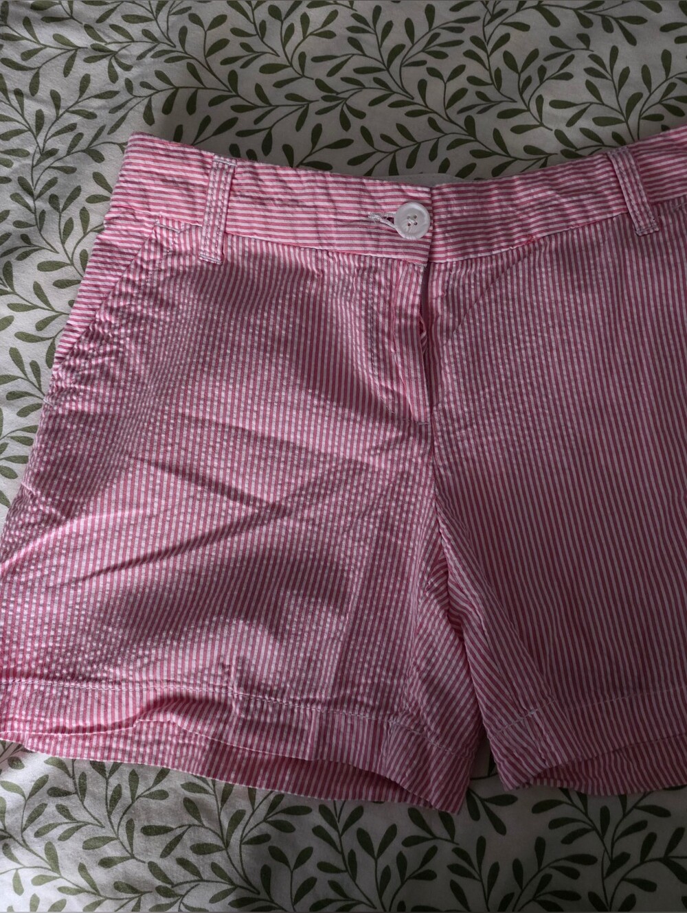 crown & ivy Pink and White Seersucker Shorts